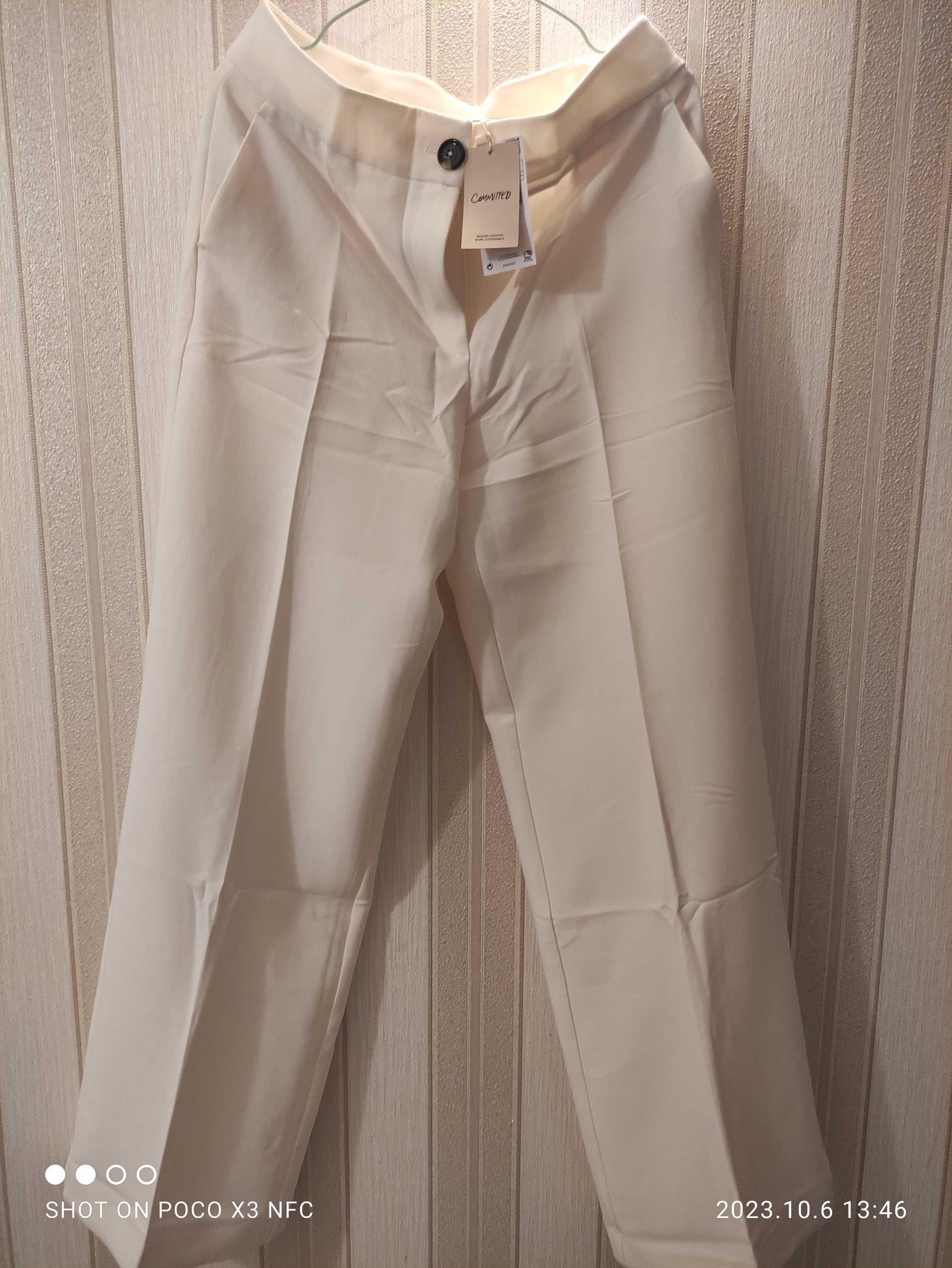 Pantaloni Mango albi 40