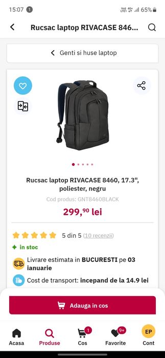 Rucsac laptop 17.3" Rivacase