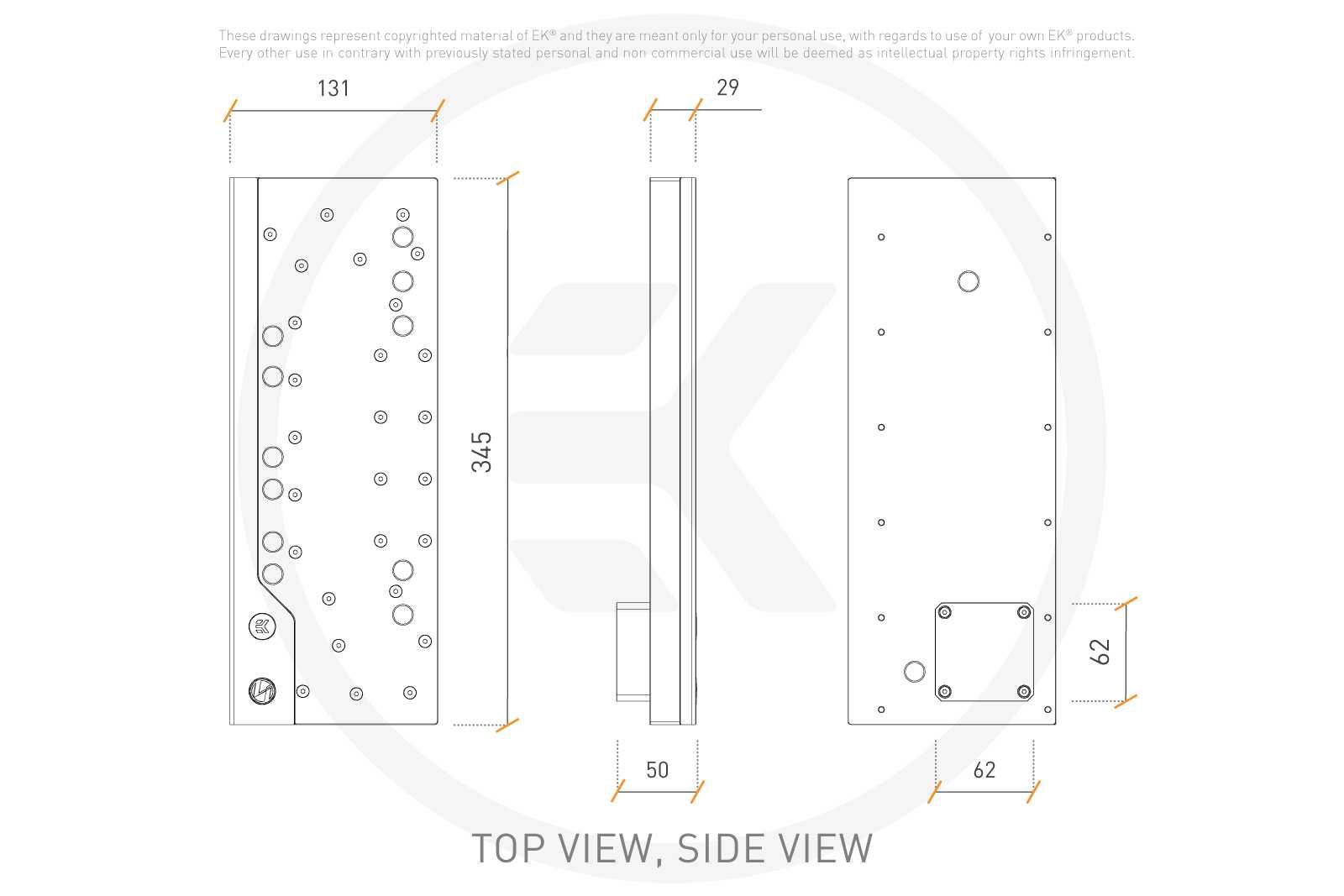 Distro plate EK-Classic DP Side PC-O11D G1 D-RGB + DDC 4.2 PWM