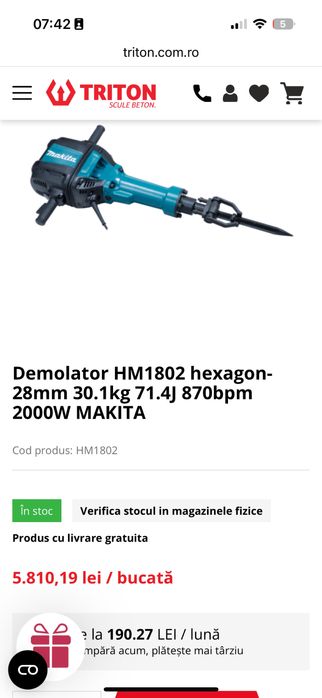 Demolator electric makita HM 1802