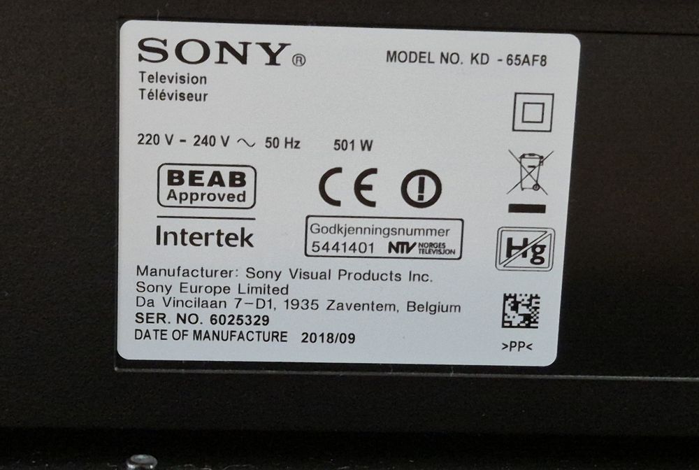 Sony KD-65AF8 OLED,Android, 4K, UltraHD, Smart, WiFi