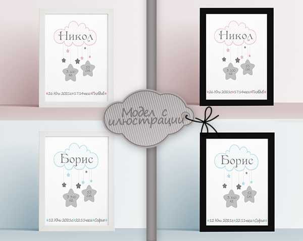 Бебешка визитка с данни за новородено