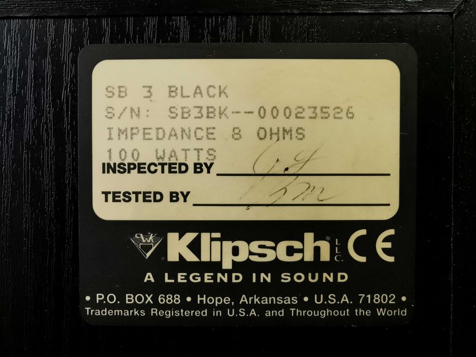 Klipsch SB-3 букшелф колони