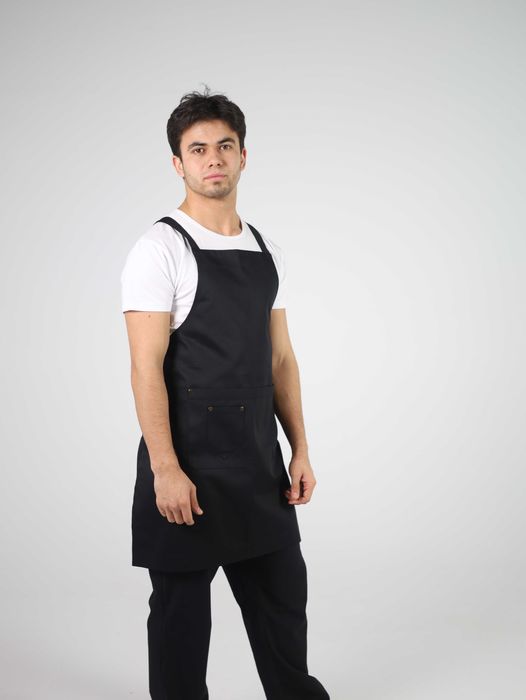 Фартук официант/повар. Спецодежда\униформа техперсонал. Черный