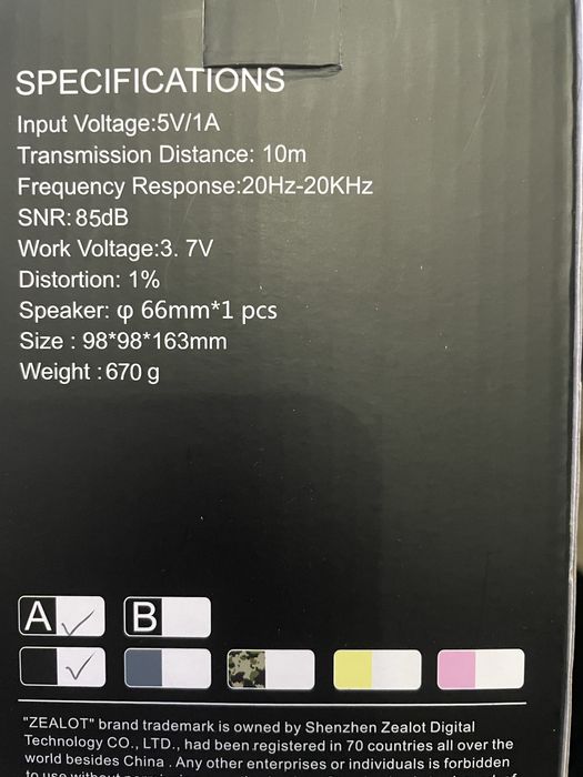 Boxa portabila ZEALOT S61