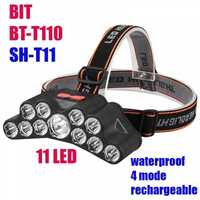 11 ЛЕД лампи SH-T11 Челен фенер с 11 Ледови светлинен източник