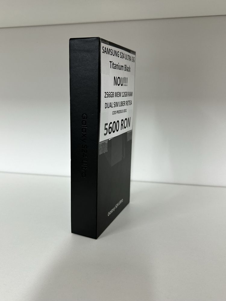 Samsung Galaxy S24 Ultra, 12GB RAM 256GB 5G Titanium Black Nou Sigilat
