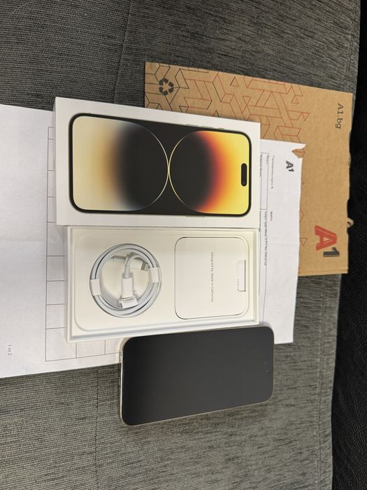 КАТО НОВ 256GB iPhone 14 PRO Max A1 Гаранция 2025 г. Gold