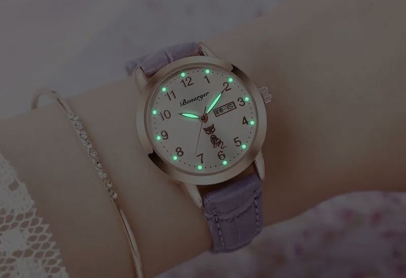 Часы для девочек, светящиеся, высококачественные +подарок