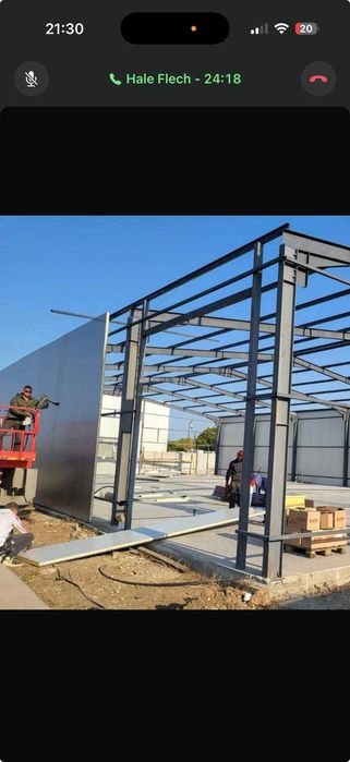 Hală Metalica 20×40 m – pereți sandwich și acoperiș rezistent