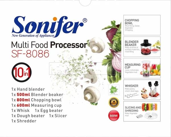 Блендер, 10 в 1, многофункциональный блендер, Sonifer SF-8086