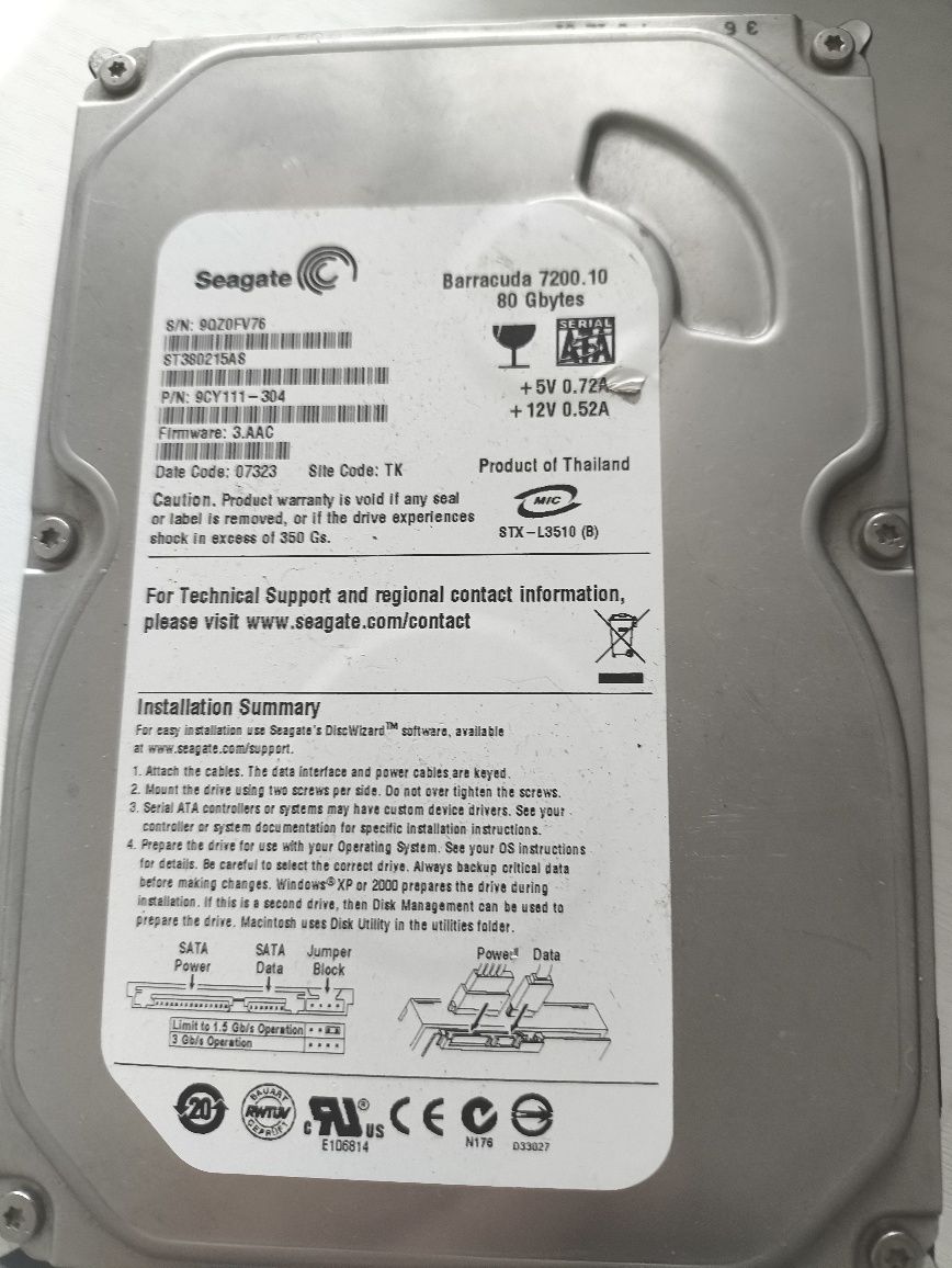 Hdd винчестер 80gb