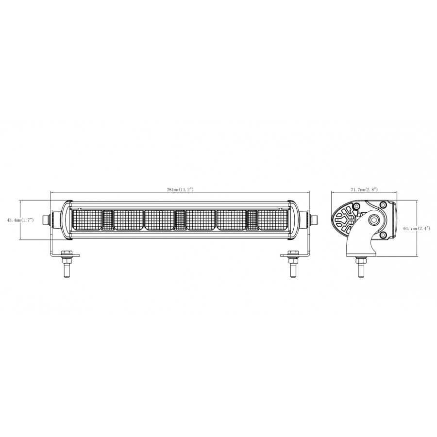 Диоден LED bar 28.4 см, 12V-24V, 30W, насоченa светлина, 3 функции