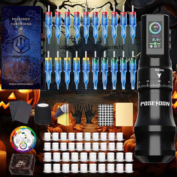Kit Complet aparat de tatuat Poseidon Yolo, NOU multistroke 2.4-4.2
