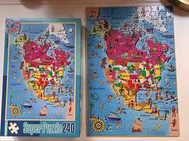 Puzzle Harta Americii de Nord 240 Piese