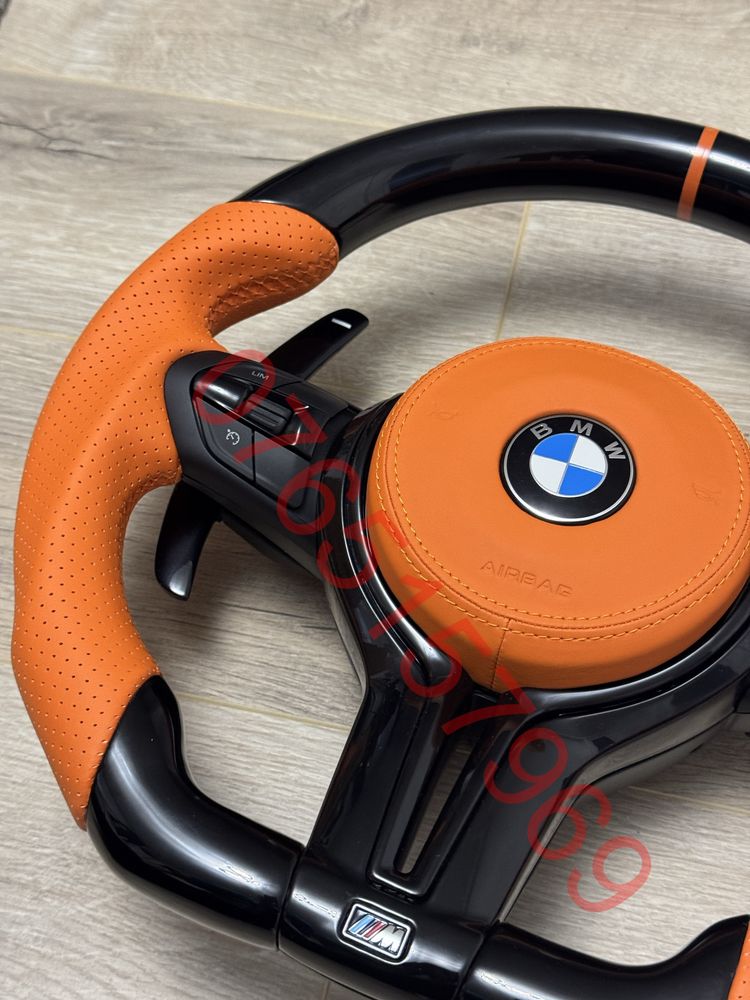 Volan piani black portocaliu custom bmw, nou, F10 f06 f01
