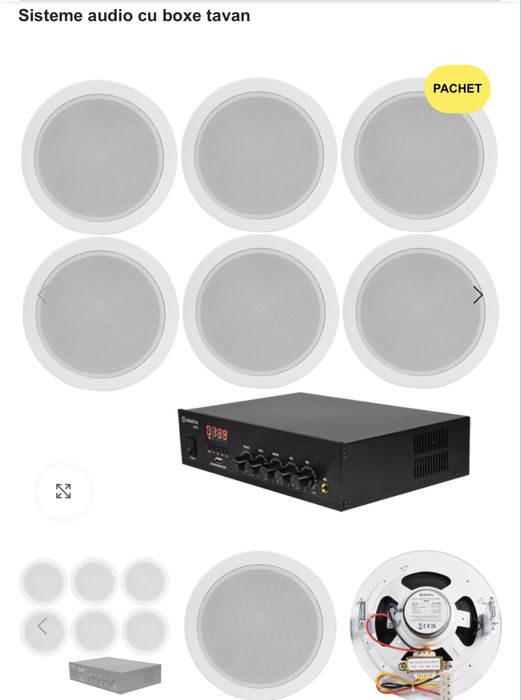 Vand sistem audio- difuzoare plafon, sonorizare restaurant, cafenea