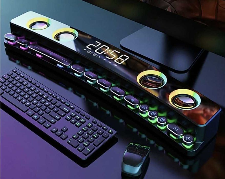 Radio boxa cu ceas si lumini colorate