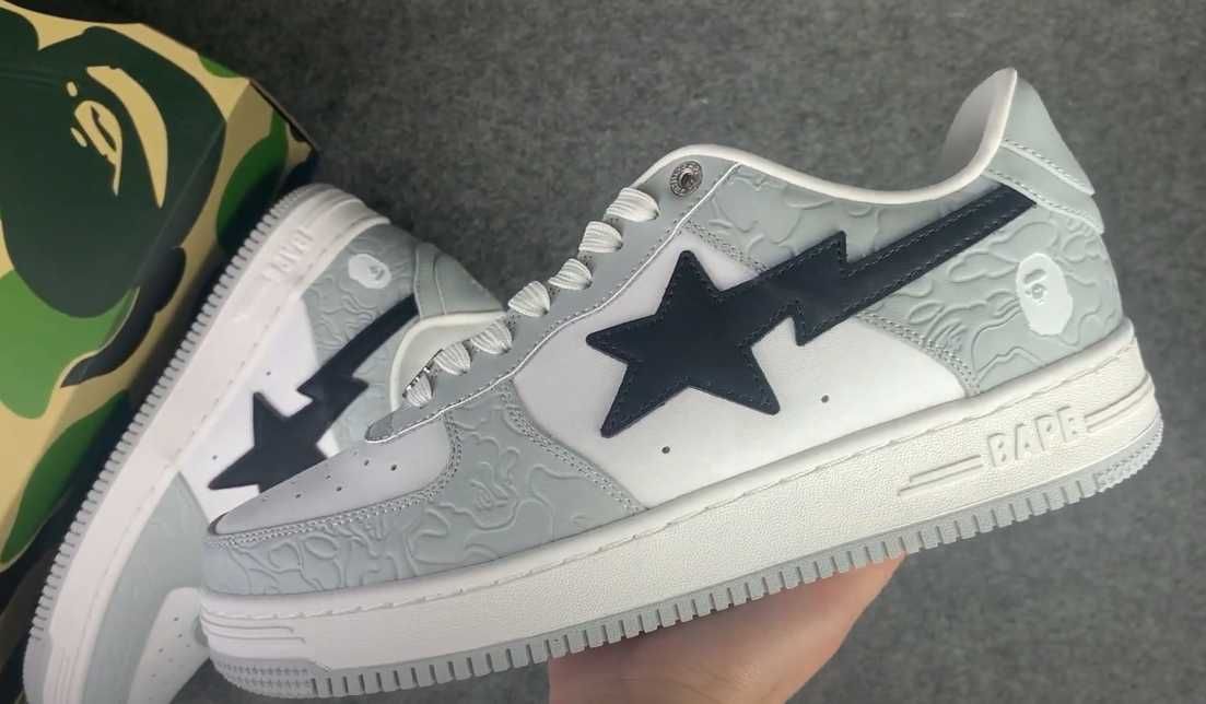 Bape Bapesta low grey black