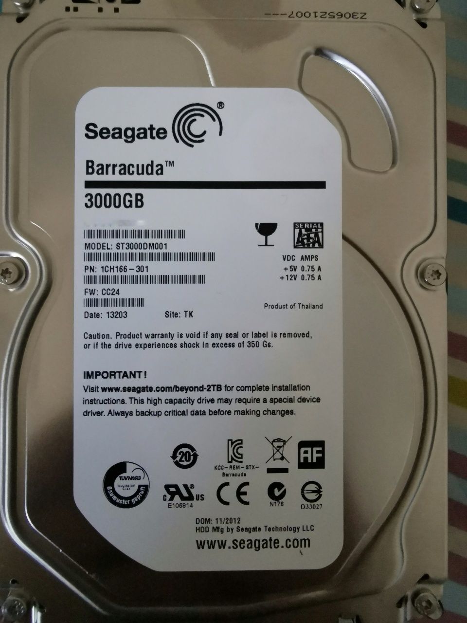 HDD Hard Disk intern 3 TB, Seagate -300 Ore functionare - Ca noi