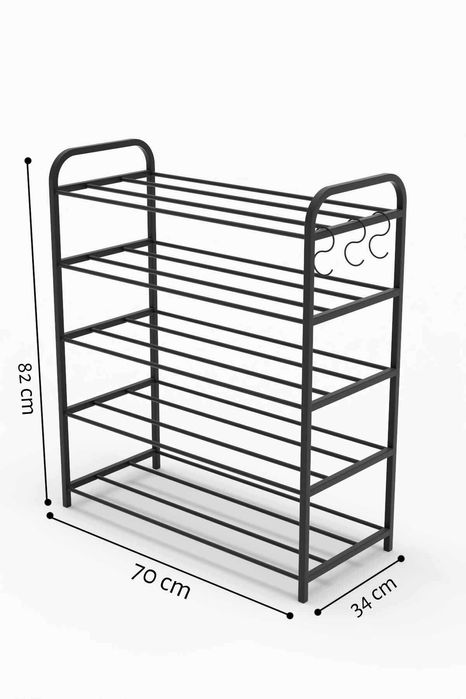 Етажерка за обувки с 5 рафта/Метален рафт за обувки/Поставка за обувки