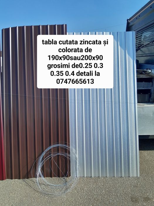 Tabla cutata zincata și colorata 0.2 0.25 0.3 0.35 0.4