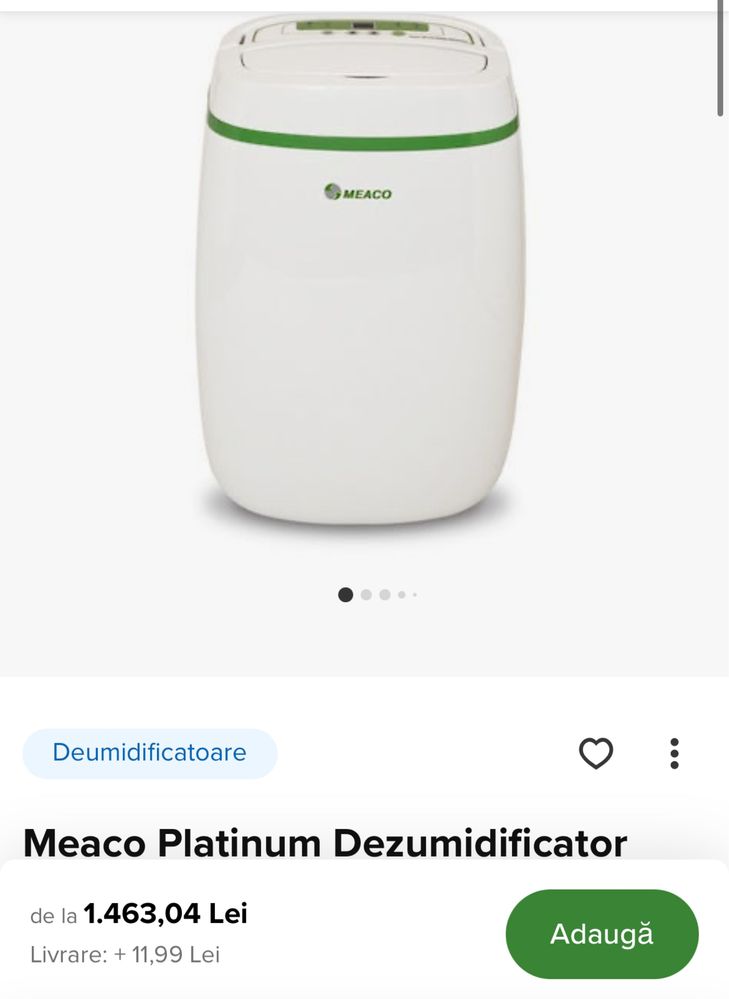Amanet Royal CB: Dezumificator Meaco Platinim 12lt ca nou