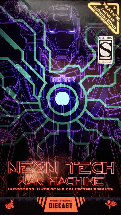 IronMan 2 Neon War Machine - TRON edition, 1/6th Die-Cast Hot Toys !