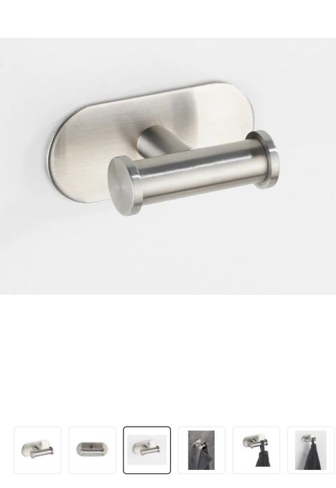 Cuier baie Wenko Orea Matt, otel inoxidabil, argintiu periat mat, nou