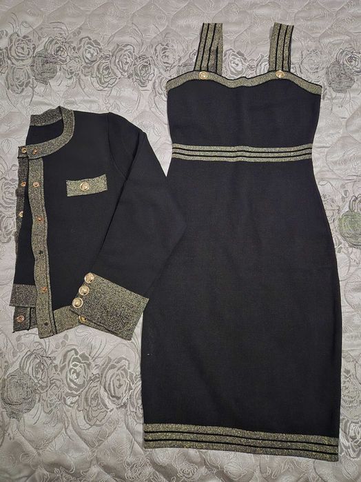 Дамски комплект рокля и жилетка