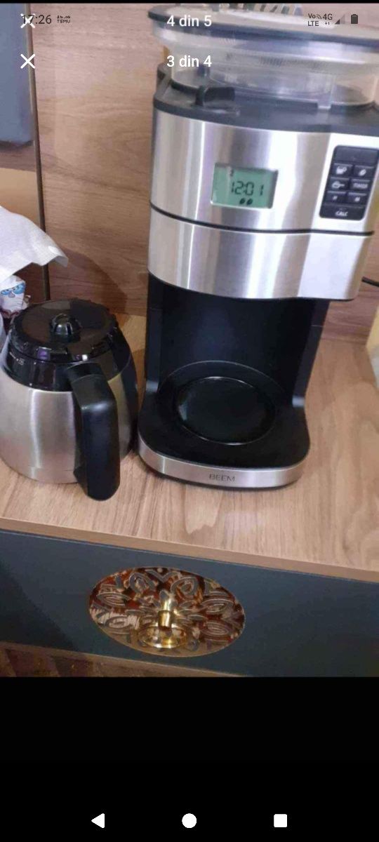 Aparat de cafea  pe boabe