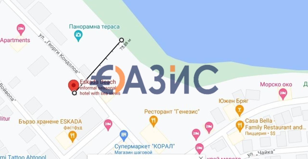 Студио на 5-ти етаж, комплекс Ескада, Ахтопол, България - 97 кв. м.,