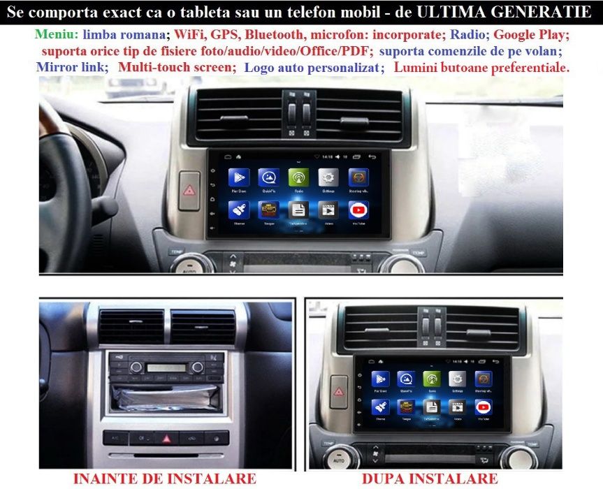 Navigatie auto cu Android pt orice model de auto 2din