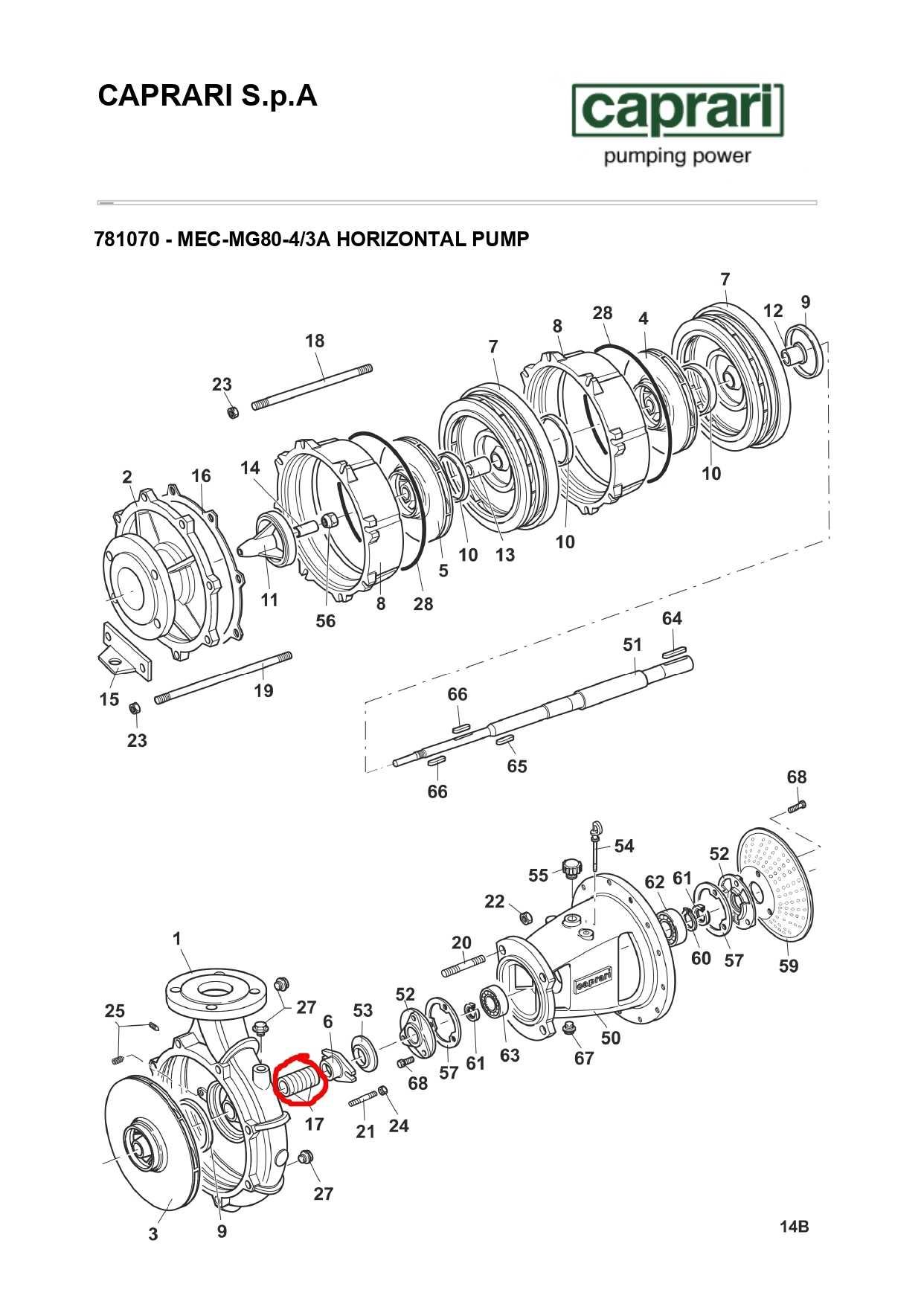 Snur de etansare Caprari MEC80/260-33 - pt Caprari MEC MG80 si MR80