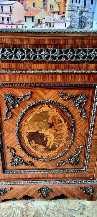 Comoda Servanta Bronz Intarsie Marmura Lemn Masiv