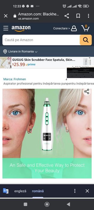 Aspirator pentru îndepărtarea punctelor negre