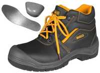 Защитни работни обувки, кожени с метален връх, 42 номер, ingco