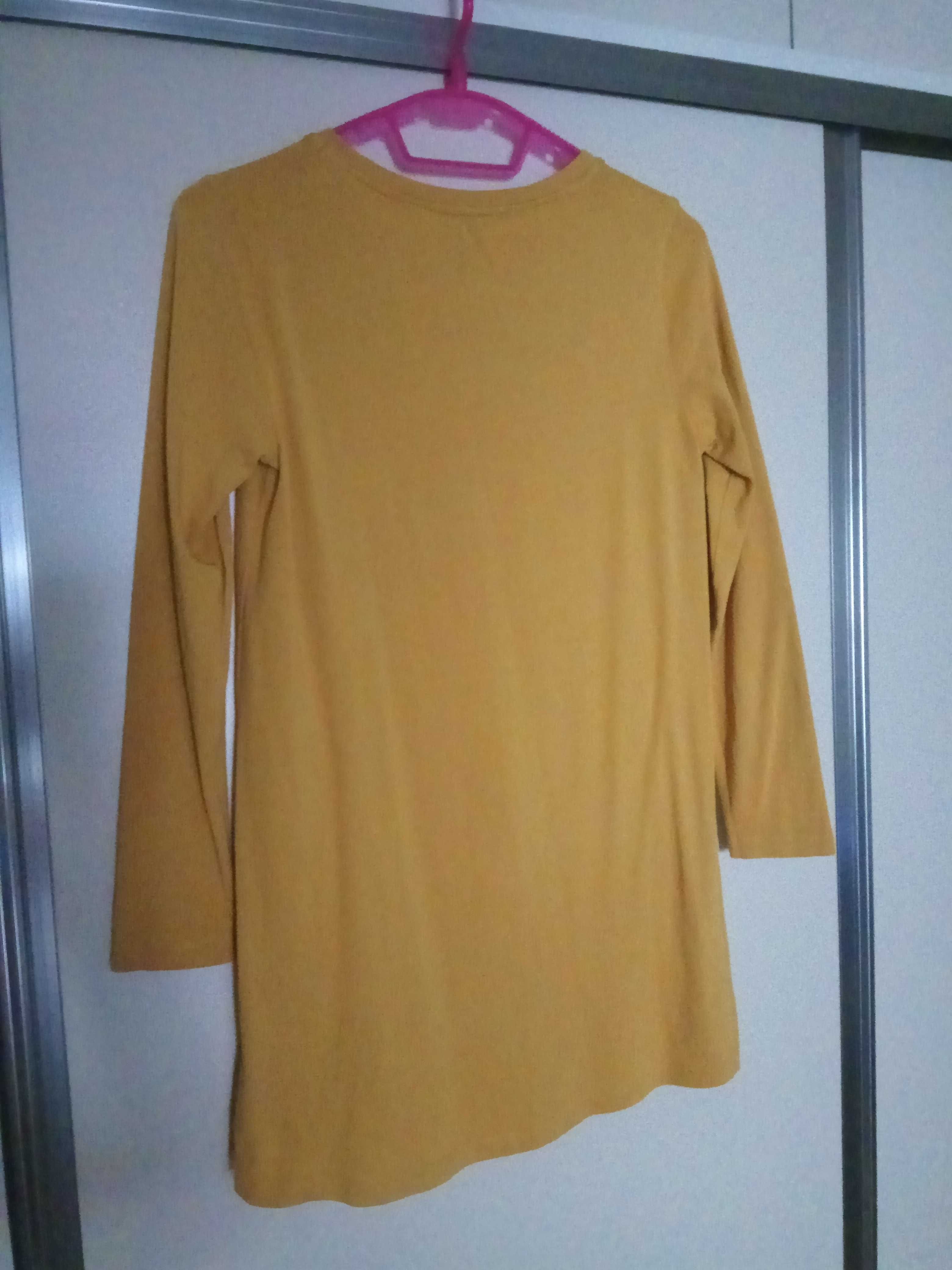 Bluza lunga, mustar, mar.S-M (36-38).