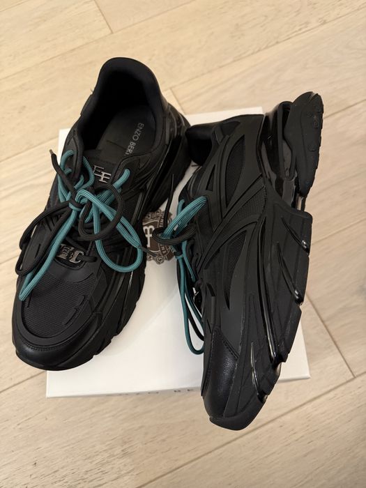 Sneakers barbati enzo bertini din piele naturala si textil