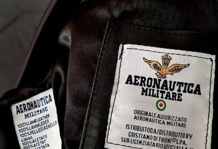 Geaca piele 100% naturala Aeronautica Militare/tip aviator,guler detas