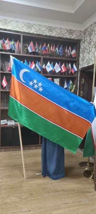 Қарақалпақстан флаг Qoraqalpog'iston bayrog'i