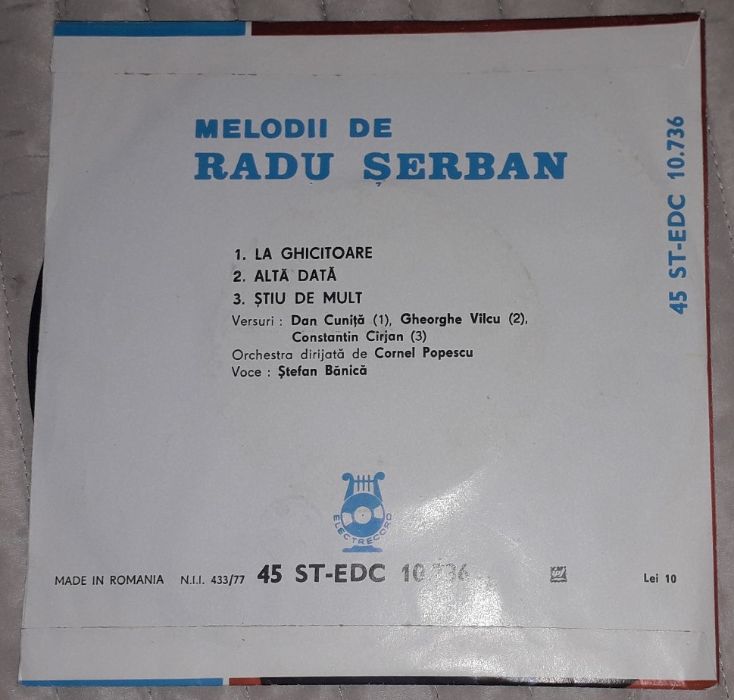 Stefan Banica melodii de Radu Serban disc vinil pickup