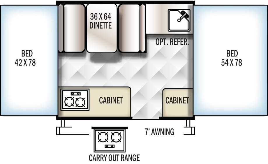 Каравана сгъваема  (като ремарке) Flagstaff mac 4+1