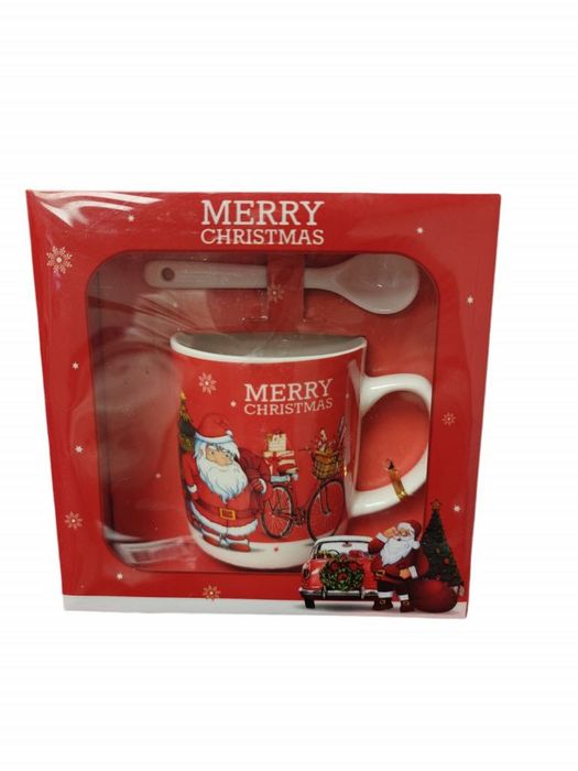 Коледни чаши за подарък + лъжичка и ппдаръчна кутия