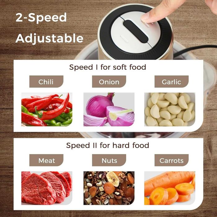 YASHE Мини кухненски робот, месомелачка, 500W,  1.8L, 2ск. ЛЕК ДЕФЕКТ