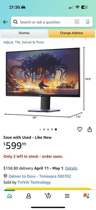 2 bucati Dell S2719DGF Monitor Gaming