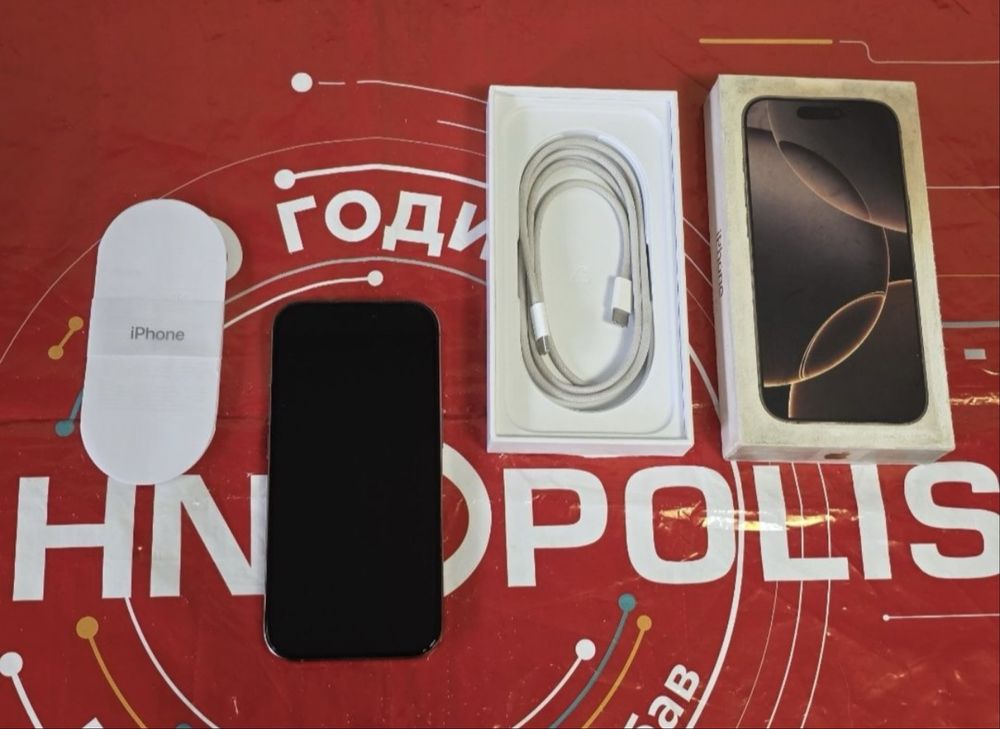 КАТО НОВ 100% 128GB iPhone 16 Pro Гаранция Технополис 2027г. Desert