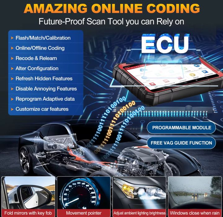 Tester/Diagnoza Launch x431 PRO ELITE cu CANFD&DOIP 2025 Turisme 12V