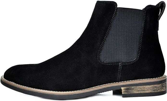 Ghete(cizme) barbati Piele Intoarsa, Chelsea, Negre,REDUS de la 250RON