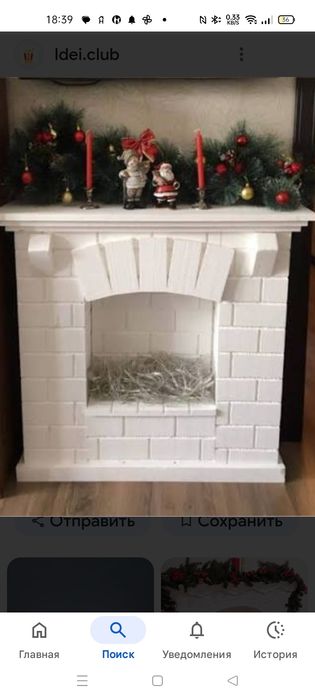 Камин декоративный из пенопласта